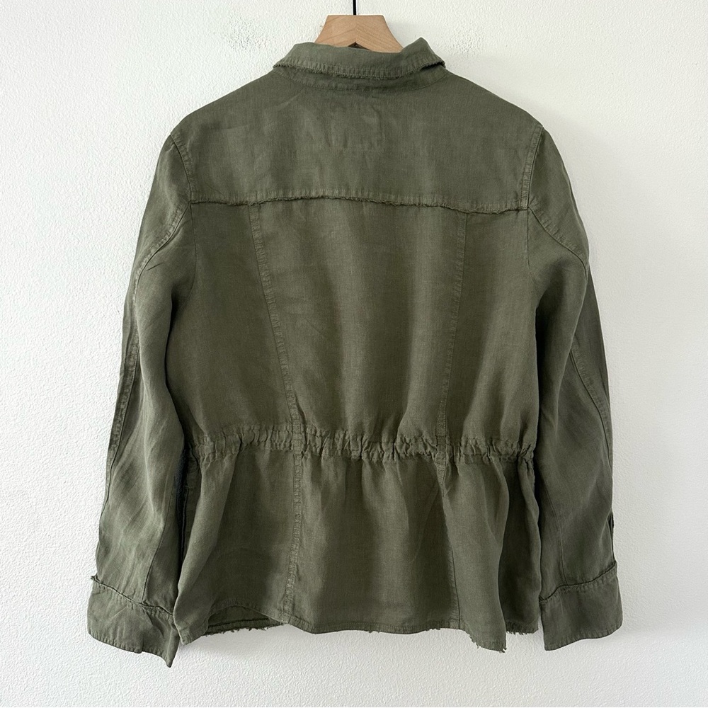 Tommy Bahama Two Palms 100% Linen Raw-Edge Utility Jacket Green Coastal Beach - Picture 8 of 14